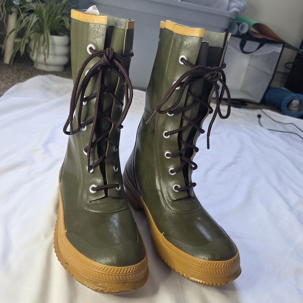 Vtg 60s Thermoboot Boots Waterproof Converse Rubber Co Made In USA Mens 9 Green
